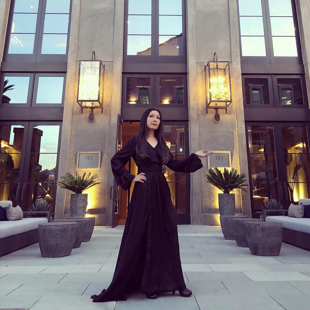 Plain Black Satin/Velvet Gown Perfect Morticia Addams Gown